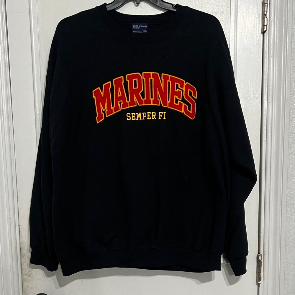 MV Sport Black Marines Crewneck Sweater